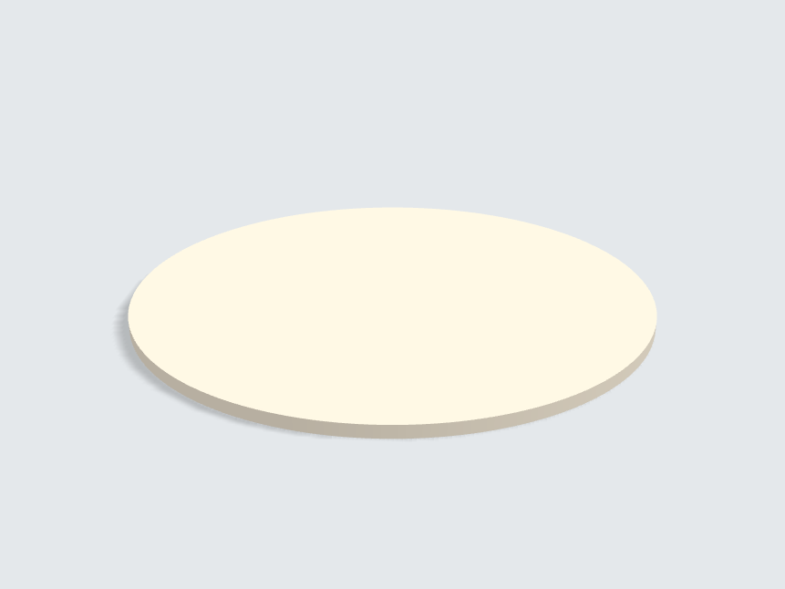 Tischplatte oval / kreisförmig Leinen Beige Silktouch