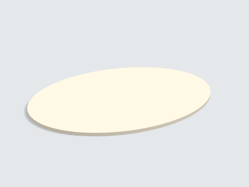 Tischplatte oval / kreisförmig Leinen Beige Silktouch