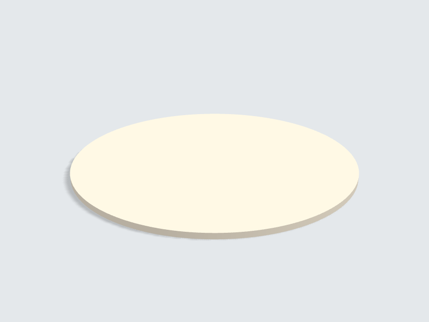 Tischplatte oval / kreisförmig Leinen Beige Silktouch