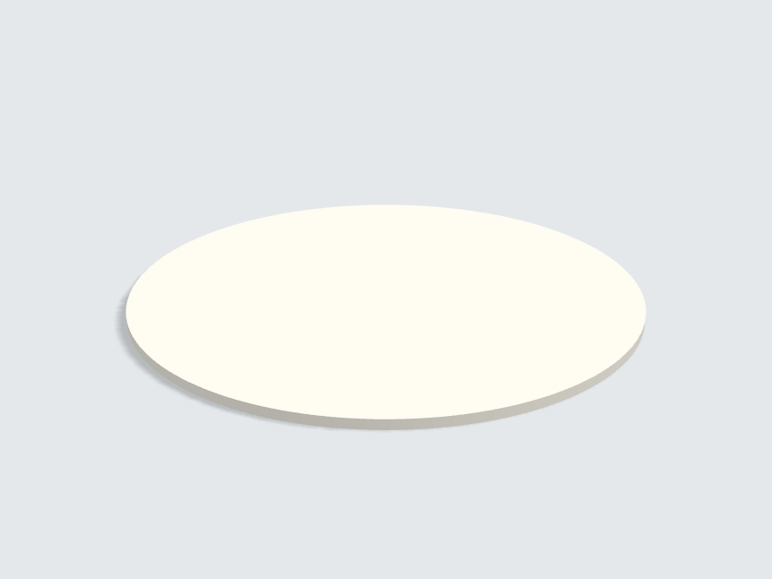 Tischplatte oval / kreisförmig Lichtgrau