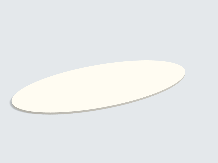 Tischplatte oval / kreisförmig Lichtgrau