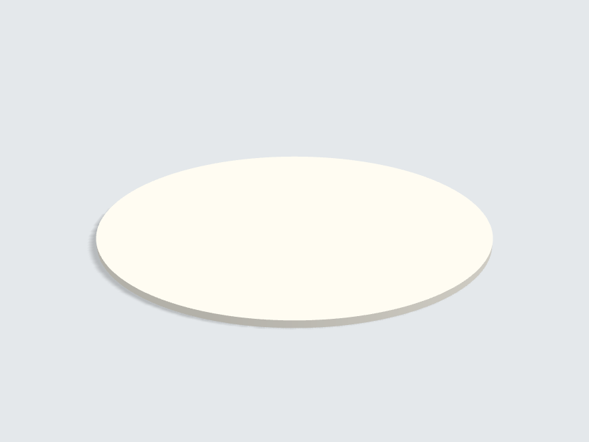 Tischplatte oval / kreisförmig Lichtgrau