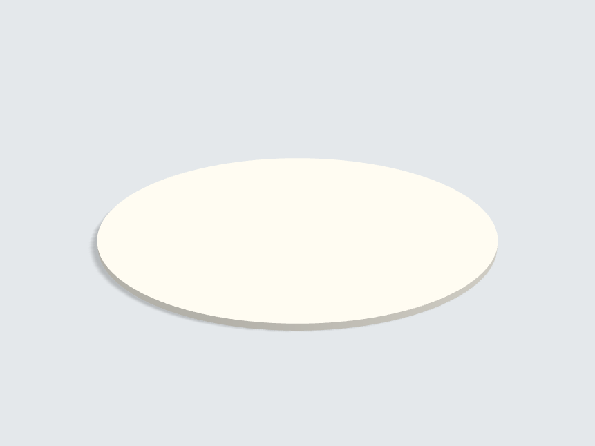 Tischplatte oval / kreisförmig Lichtgrau
