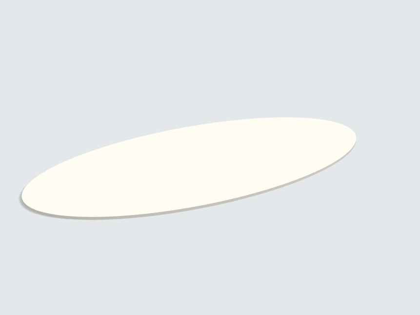 Tischplatte oval / kreisförmig Lichtgrau