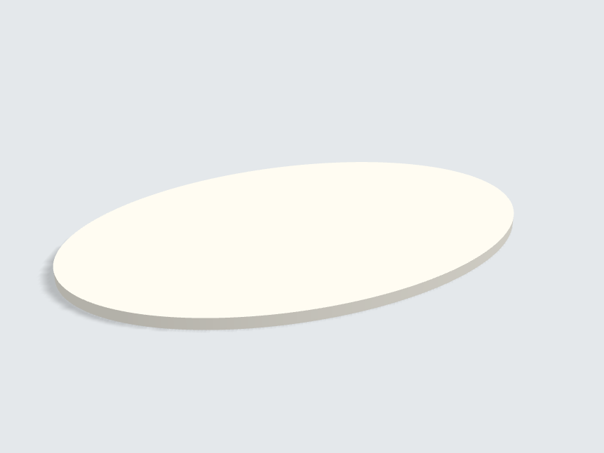 Tischplatte oval / kreisförmig Lichtgrau