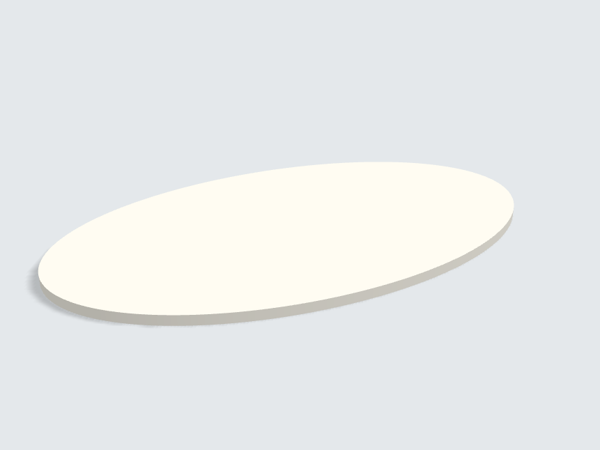 Tischplatte oval / kreisförmig Lichtgrau