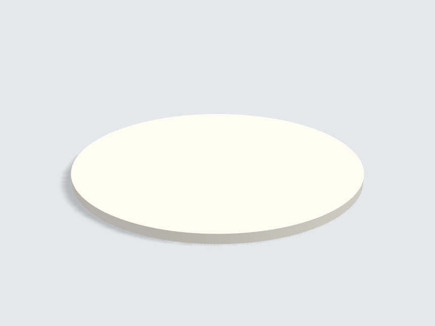 Tischplatte oval / kreisförmig Lichtgrau