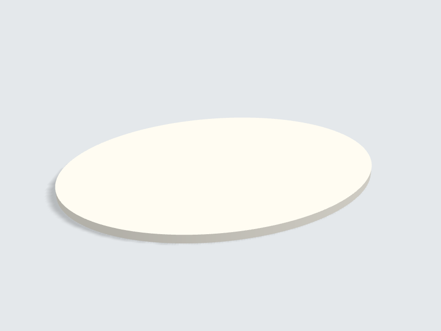 Tischplatte oval / kreisförmig Lichtgrau