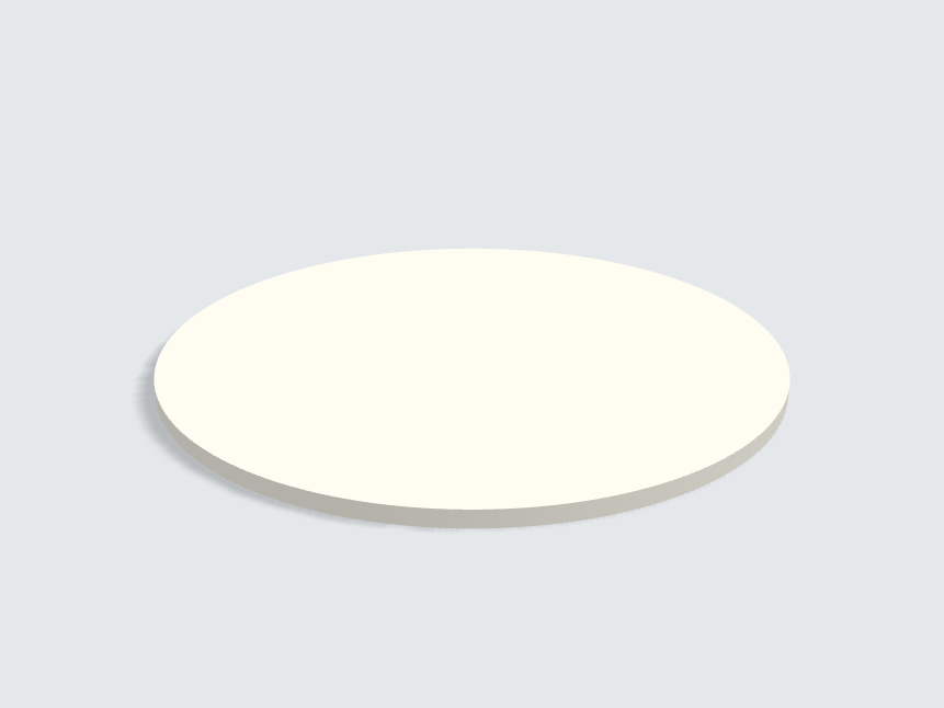 Tischplatte oval / kreisförmig Lichtgrau