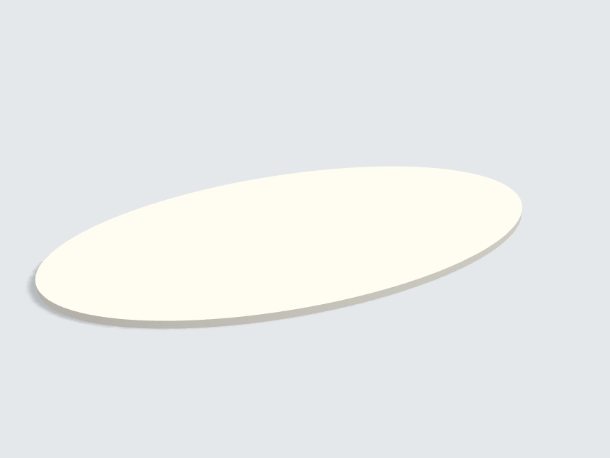 Tischplatte oval / kreisförmig Lichtgrau