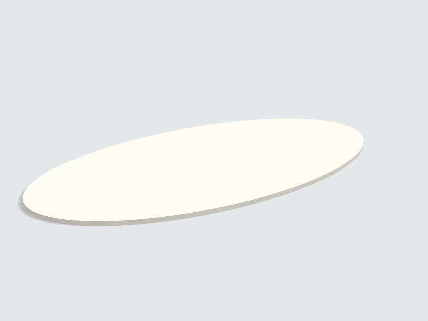Tischplatte oval / kreisförmig Lichtgrau