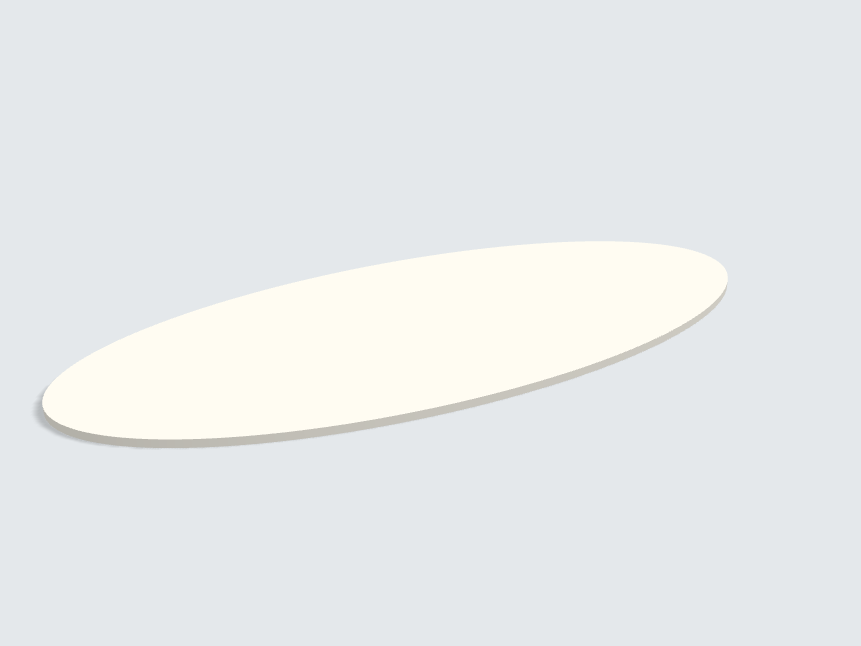 Tischplatte oval / kreisförmig Lichtgrau