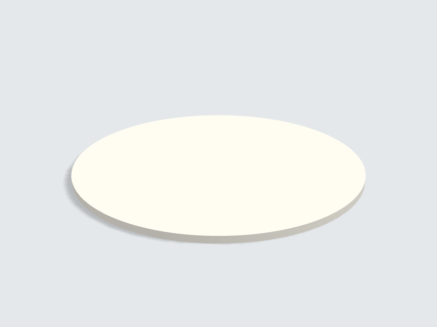Tischplatte oval / kreisförmig Lichtgrau