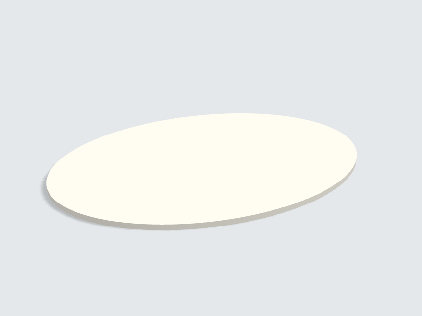 Tischplatte oval / kreisförmig Lichtgrau