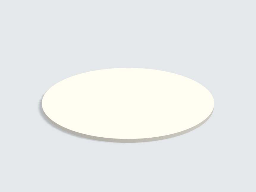 Tischplatte oval / kreisförmig Lichtgrau