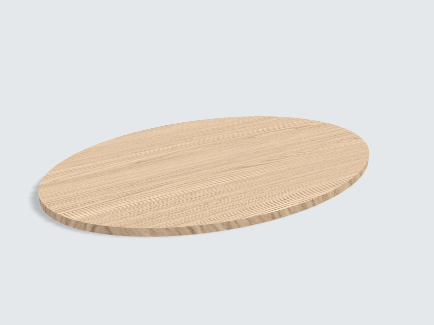 Tischplatte oval / kreisförmig Lugano Esche