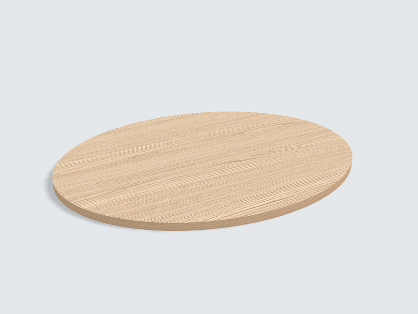 Tischplatte oval / kreisförmig Lugano Esche