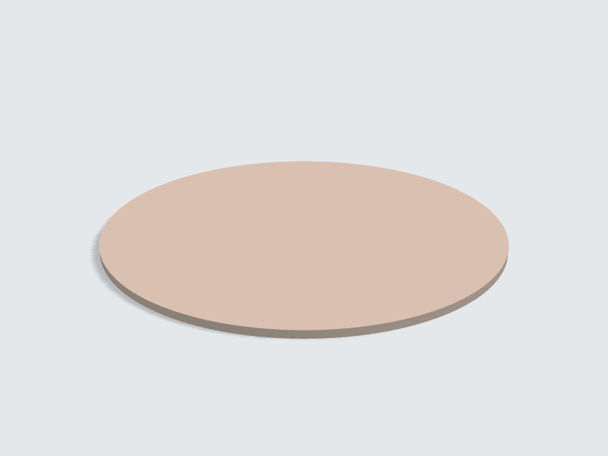 Tischplatte oval / kreisförmig Mandelbeige