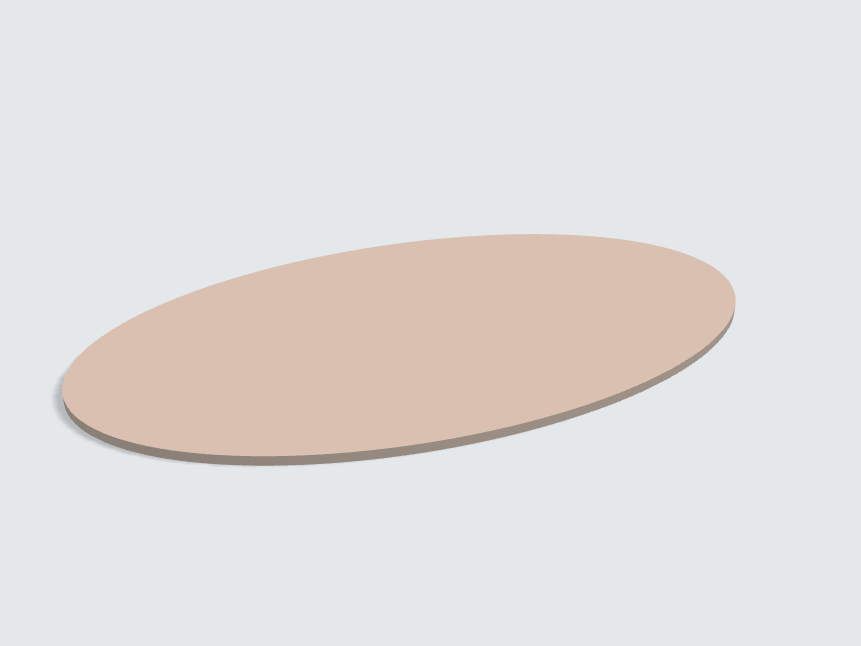 Tischplatte oval / kreisförmig Mandelbeige