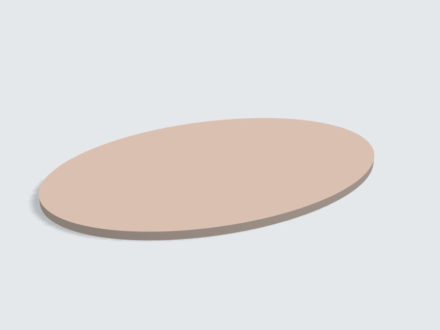 Tischplatte oval / kreisförmig Mandelbeige