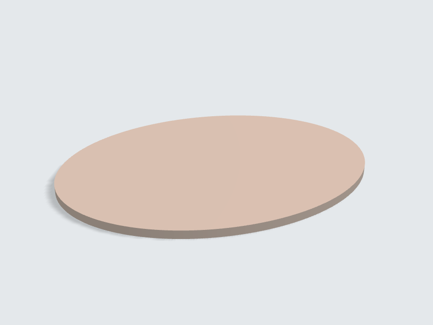 Tischplatte oval / kreisförmig Mandelbeige
