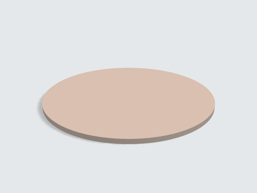 Tischplatte oval / kreisförmig Mandelbeige