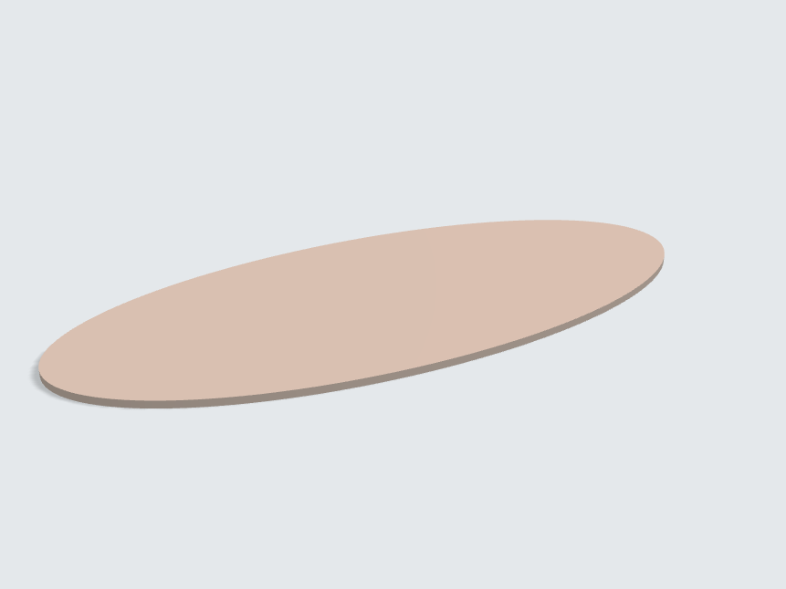 Tischplatte oval / kreisförmig Mandelbeige