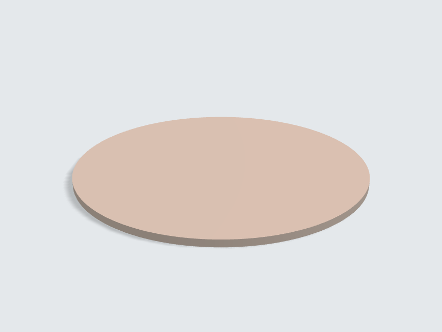 Tischplatte oval / kreisförmig Mandelbeige