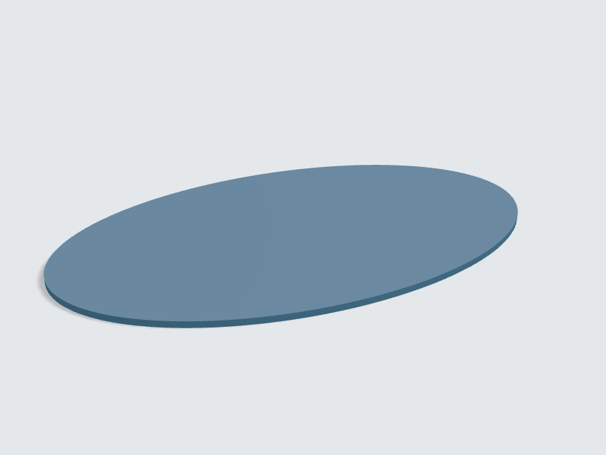 Tischplatte oval / kreisförmig Nebelblau