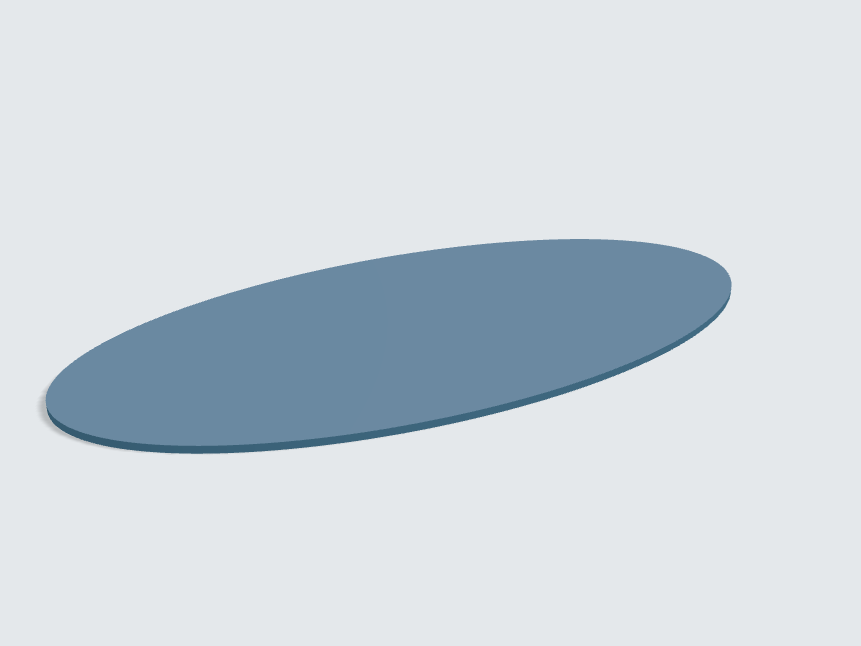 Tischplatte oval / kreisförmig Nebelblau
