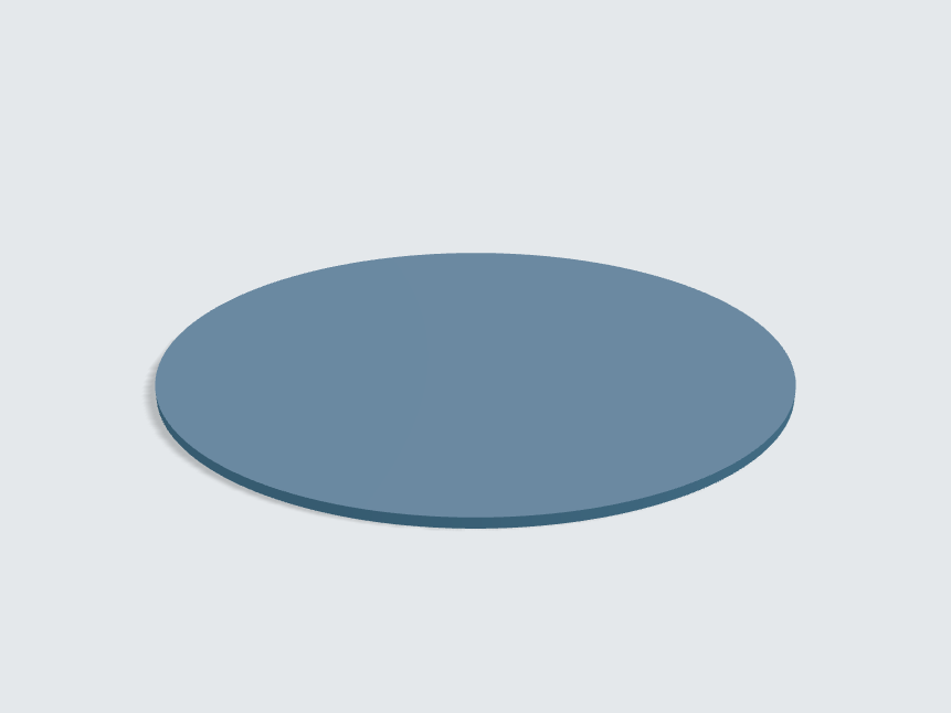 Tischplatte oval / kreisförmig Nebelblau