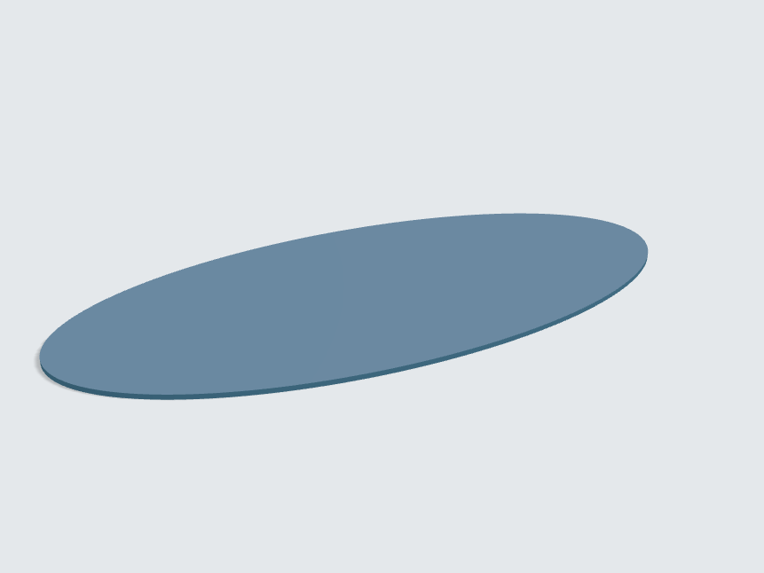 Tischplatte oval / kreisförmig Nebelblau