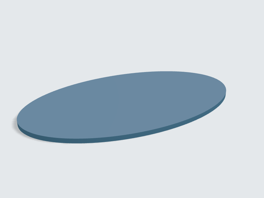 Tischplatte oval / kreisförmig Nebelblau