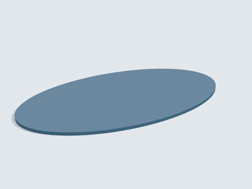 Tischplatte oval / kreisförmig Nebelblau