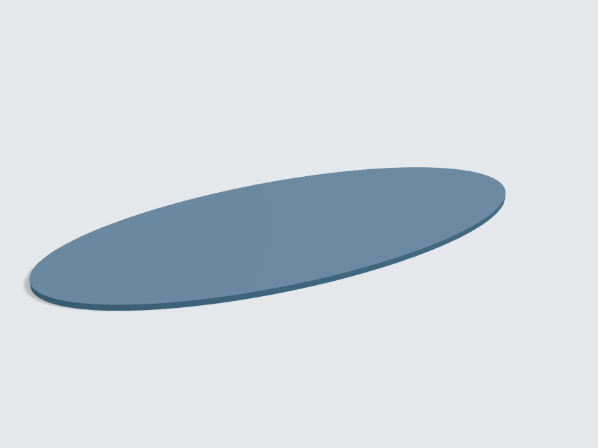 Tischplatte oval / kreisförmig Nebelblau