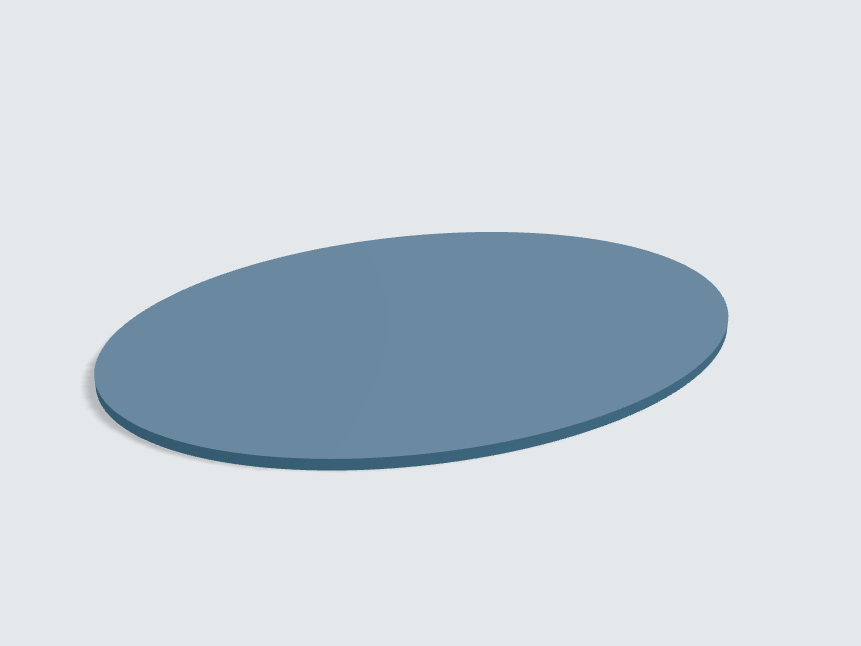 Tischplatte oval / kreisförmig Nebelblau