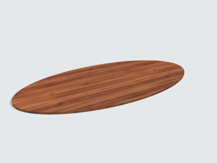 Tischplatte oval / kreisförmig Noce Sizilia