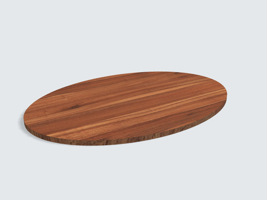 Tischplatte oval / kreisförmig Noce Sizilia