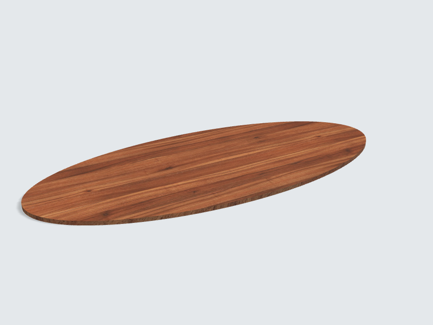 Tischplatte oval / kreisförmig Noce Sizilia