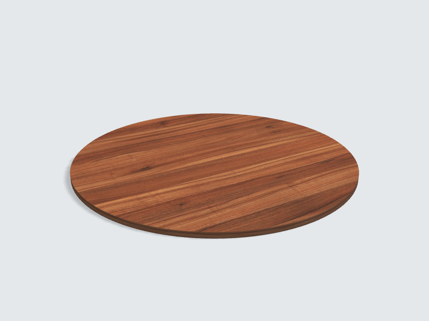 Tischplatte oval / kreisförmig Noce Sizilia