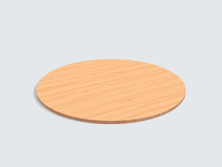 Tischplatte oval / kreisförmig Obirbuche, geplankt