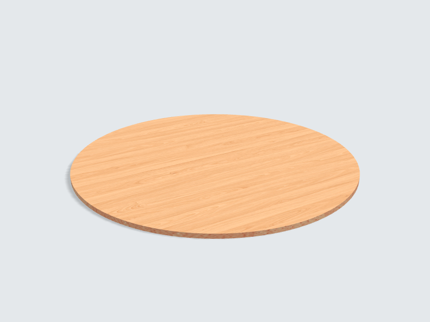 Tischplatte oval / kreisförmig Obirbuche, geplankt