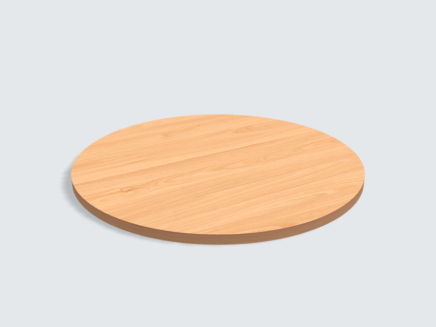 Tischplatte oval / kreisförmig Obirbuche, geplankt