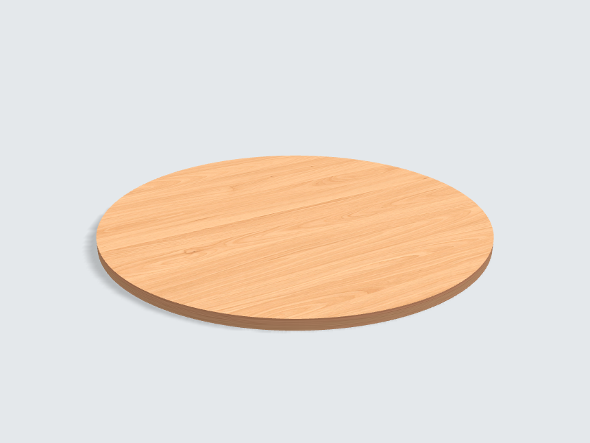 Tischplatte oval / kreisförmig Obirbuche, geplankt