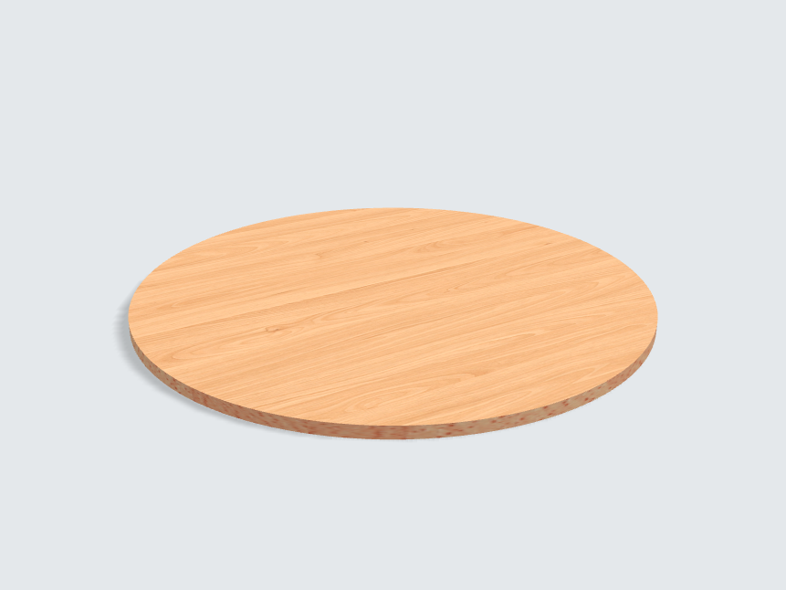 Tischplatte oval / kreisförmig Obirbuche, geplankt