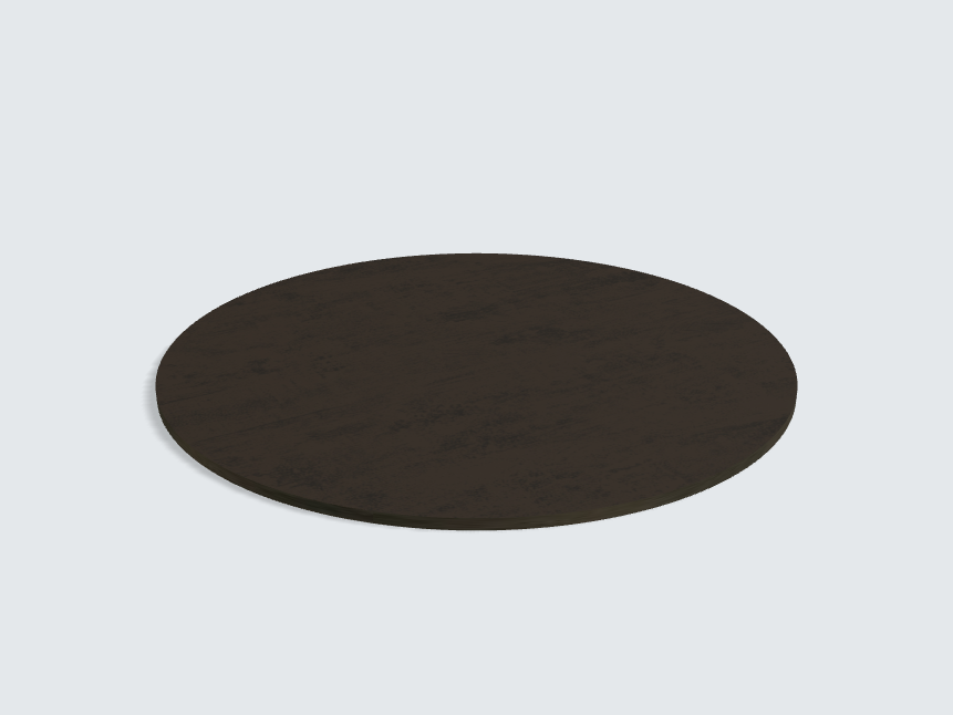 Tischplatte oval / kreisförmig Oxid