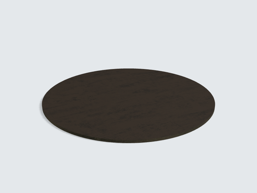 Tischplatte oval / kreisförmig Oxid