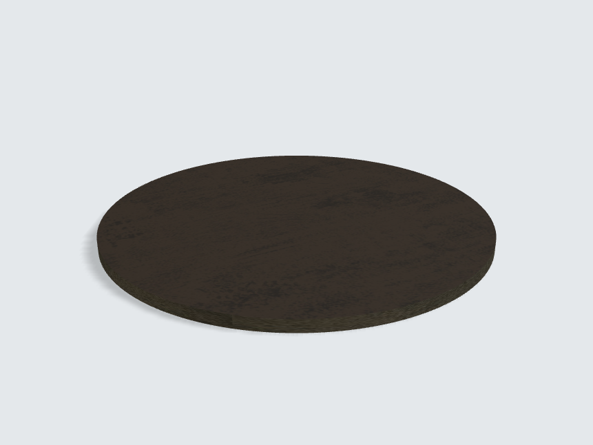 Tischplatte oval / kreisförmig Oxid