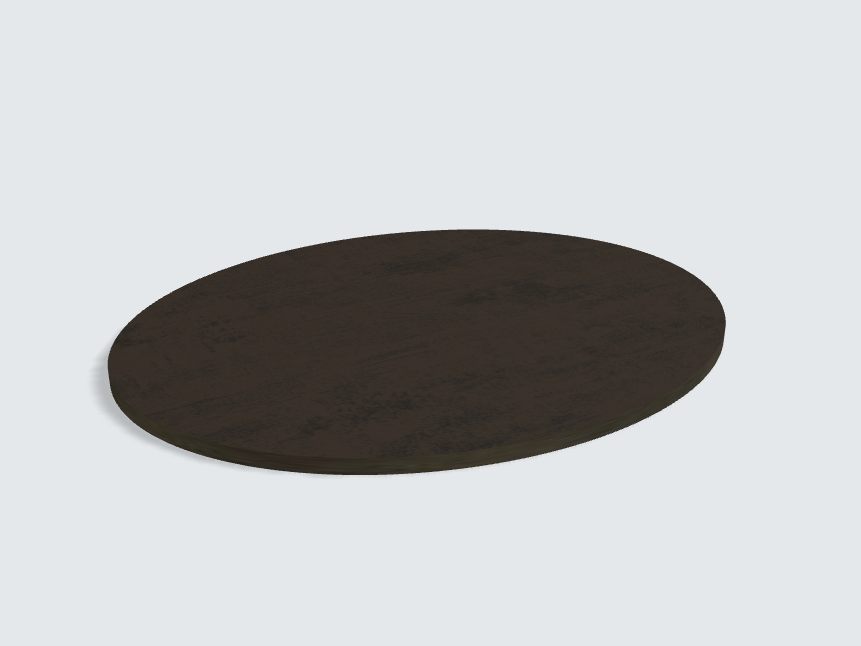Tischplatte oval / kreisförmig Oxid