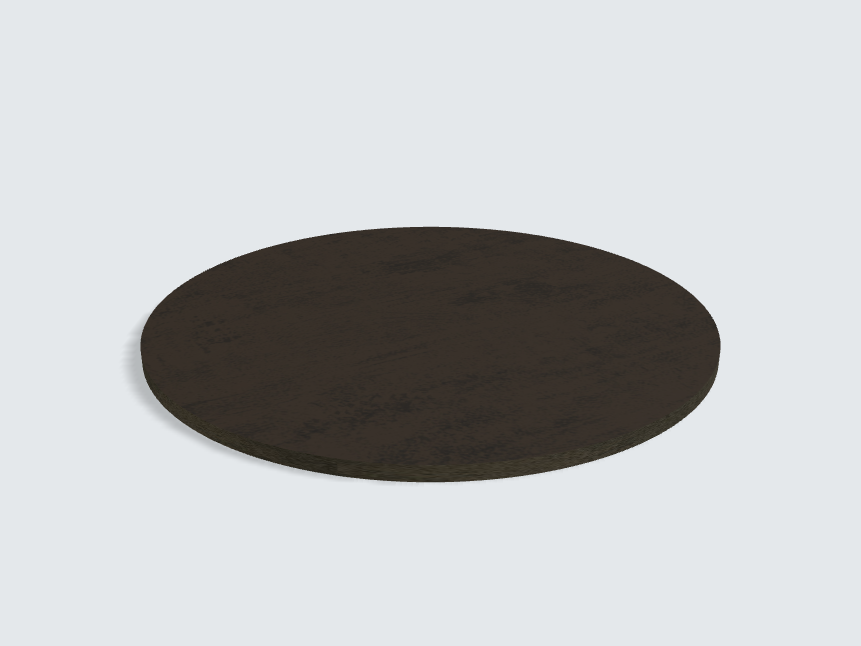 Tischplatte oval / kreisförmig Oxid